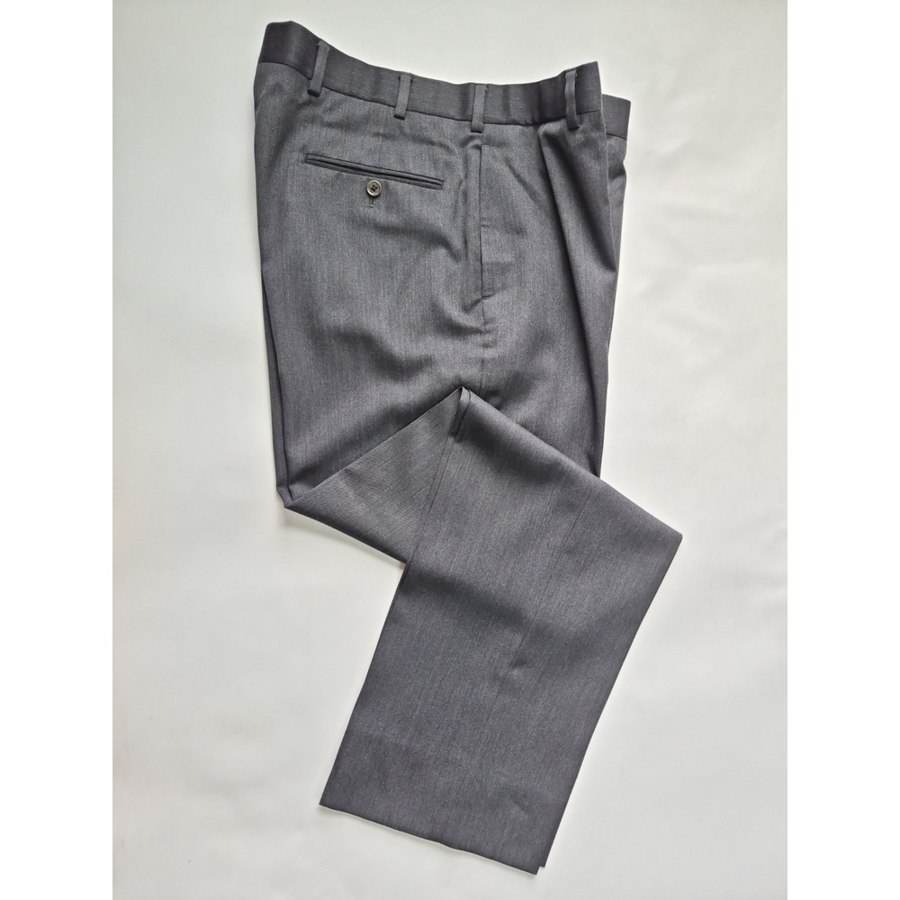 Brooks Brothers Madison Mens Flat Front Wool Dress Pants 36x32 Gray